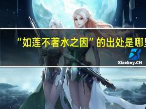“如莲不著水之因”的出处是哪里