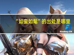 “如蛮如髦”的出处是哪里