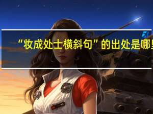 “妆成处士横斜句”的出处是哪里