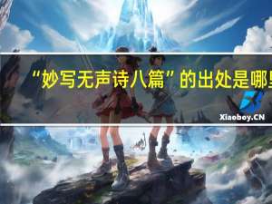 “妙写无声诗八篇”的出处是哪里