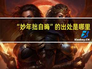 “妙年拙自晦”的出处是哪里