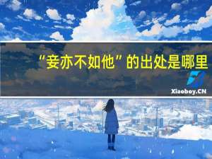 “妾亦不如他”的出处是哪里