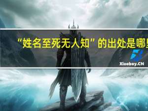 “姓名至死无人知”的出处是哪里