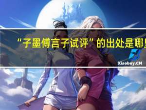 “子墨傅言子试评”的出处是哪里