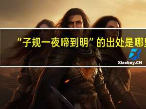 “子规一夜啼到明”的出处是哪里