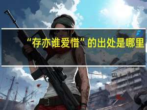 “存亦谁爱惜”的出处是哪里