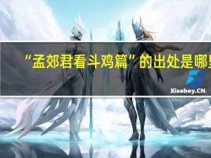 “孟郊君看斗鸡篇”的出处是哪里