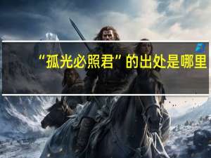 “孤光必照君”的出处是哪里