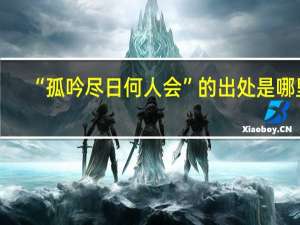 “孤吟尽日何人会”的出处是哪里