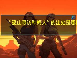 “孤山寻访种梅人”的出处是哪里