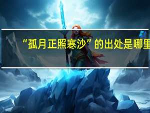 “孤月正照寒沙”的出处是哪里