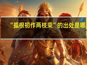 “孤根初作两枝荣”的出处是哪里