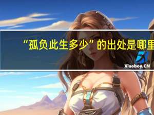 “孤负此生多少”的出处是哪里