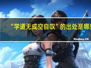 “学道无成空自叹”的出处是哪里