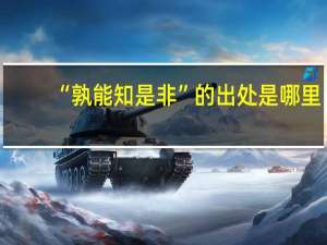 “孰能知是非”的出处是哪里