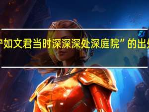 “宁如文君当时深深深处深庭院”的出处是哪里