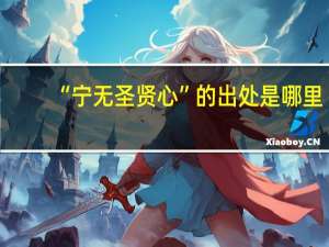 “宁无圣贤心”的出处是哪里