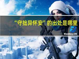 “守拙异怀安”的出处是哪里