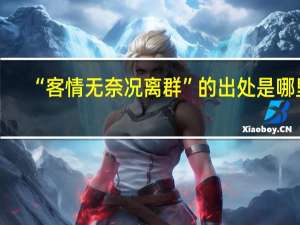 “客情无奈况离群”的出处是哪里