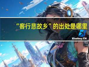 “客行悲故乡”的出处是哪里