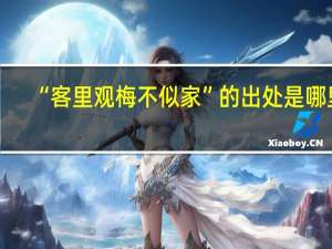 “客里观梅不似家”的出处是哪里