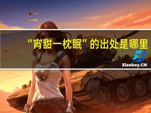 “宵甜一枕眠”的出处是哪里