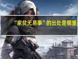 “家贫无易事”的出处是哪里