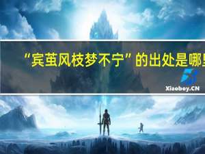 “宾茧风枝梦不宁”的出处是哪里