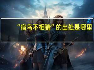 “宿鸟不相猜”的出处是哪里