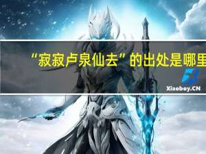 “寂寂卢泉仙去”的出处是哪里