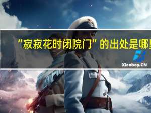 “寂寂花时闭院门”的出处是哪里