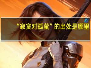 “寂寞对孤萤”的出处是哪里