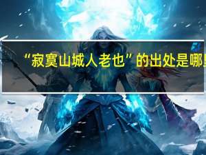 “寂寞山城人老也”的出处是哪里