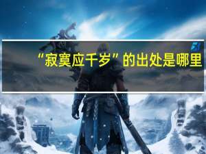 “寂寞应千岁”的出处是哪里