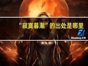 “寂寞暮潮”的出处是哪里