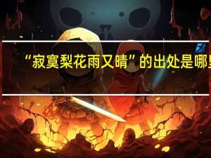 “寂寞梨花雨又晴”的出处是哪里
