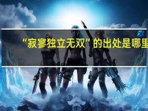 “寂寥独立无双”的出处是哪里