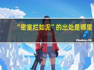 “密室烂如泥”的出处是哪里