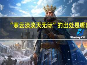 “寒云淡淡天无际”的出处是哪里