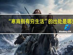 “寒宵别有穷生活”的出处是哪里
