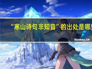 “寒山诗句非知音”的出处是哪里