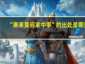 “寒来莫问家中事”的出处是哪里