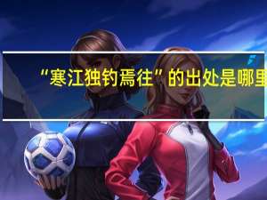 “寒江独钓焉往”的出处是哪里