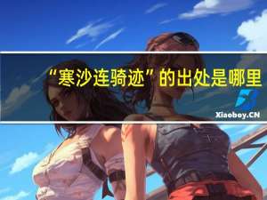 “寒沙连骑迹”的出处是哪里