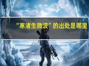 “寒渚生微波”的出处是哪里