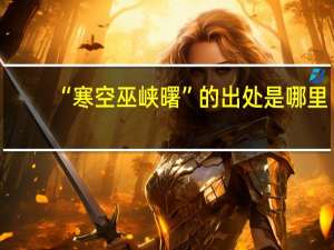 “寒空巫峡曙”的出处是哪里