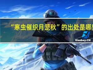 “寒虫催织月笼秋”的出处是哪里