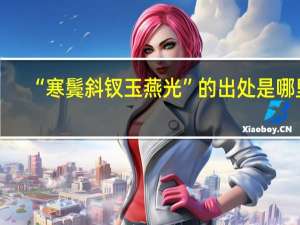 “寒鬓斜钗玉燕光”的出处是哪里