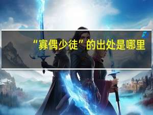 “寡偶少徒”的出处是哪里