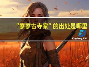 “寥寥古寺家”的出处是哪里